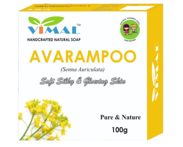 Natural Hand Crafted Soap with Avarampoo, Neem, Green Gram Dal, White Turmeric, Coconut Oil